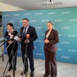 16.02.2026. Szewce. Konferencja prasowa minister Edukacji Barbary Nowackiej / Fot. Daniel Lenart - Radio Kielce