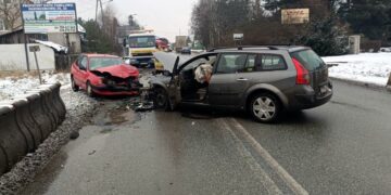 17.02.2026. Kielce. Ulica Łódzka, wypadek / Fot. Policja