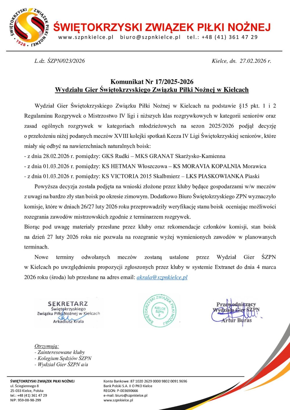 Zima wygrywa z piłką nożną. Odwołane mecze w Keeza IV Lidze Świętokrzyskiej