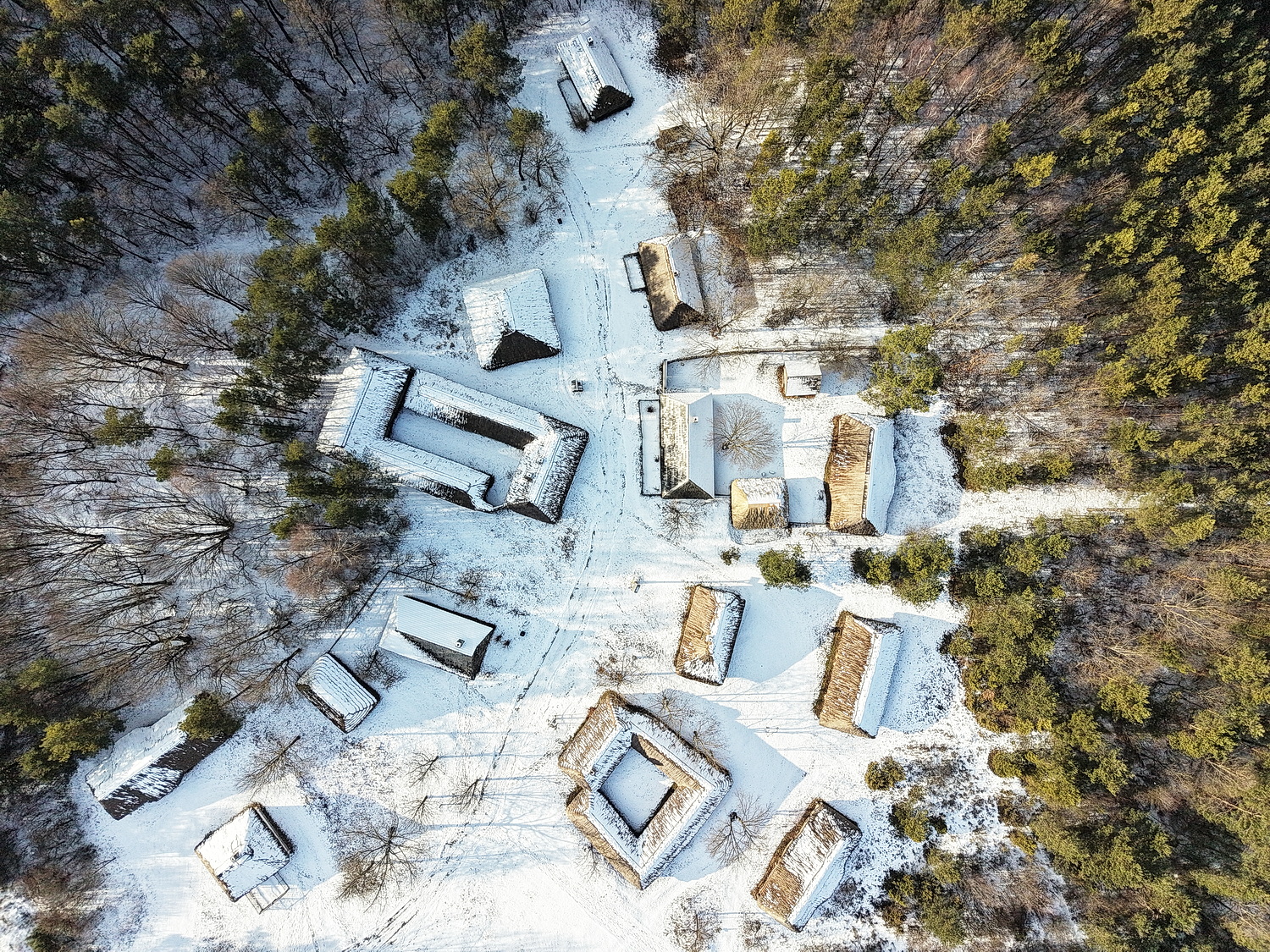 Tokarnia. Muzeum Wsi Kieleckiej zimą