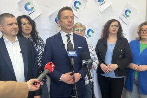 20.02.2026. Kielce. Konferencja działaczy klubu parlamentarnego Centrum / Fot. Izabela Mortas-Rubak - Radio Kielce