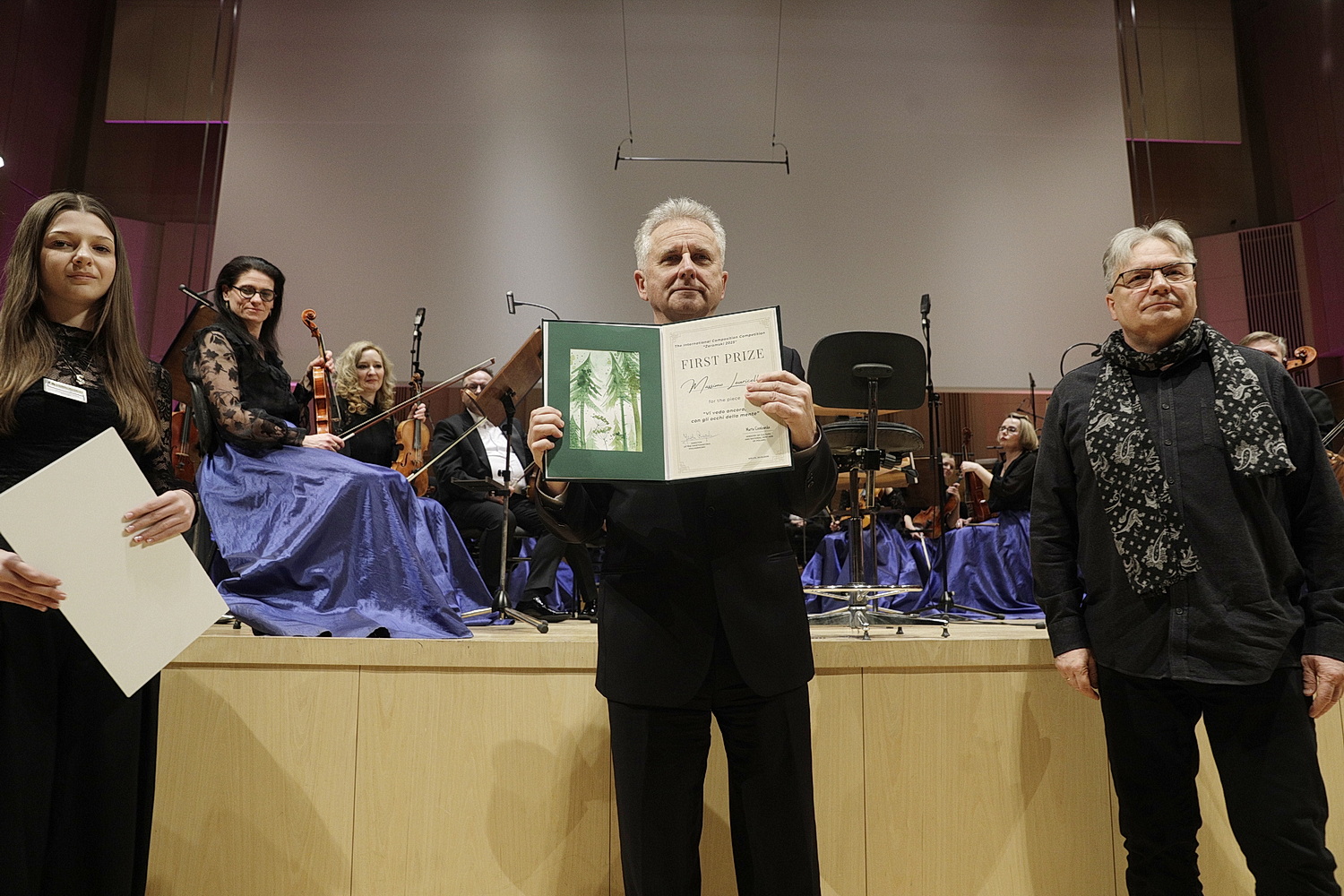 20.02.2026. Kielce. Filharmonia Świętokrzyska. Koncert „Puszcza Jodłowa”, podczas którego odbył się finał Międzynarodowego Konkursu Kompozytorskiego „Żeromski 2025” / Fot. Jarosław Kubalski - Radio Kielce