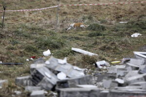 23.02.2026. Brzezinki w gminie Masłów. Dom jednorodzinny po wybuchu butli z gazem / Fot. Jarosław Kubalski - Radio Kielce
