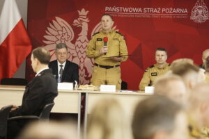 27.02.2026. Kielce. Narada Roczna Kadry Kierowniczej Komendy Wojewódzkiej Państwowej Straży Pożarnej w Kielcach / Fot. Jarosław Kubalski - Radio Kielce