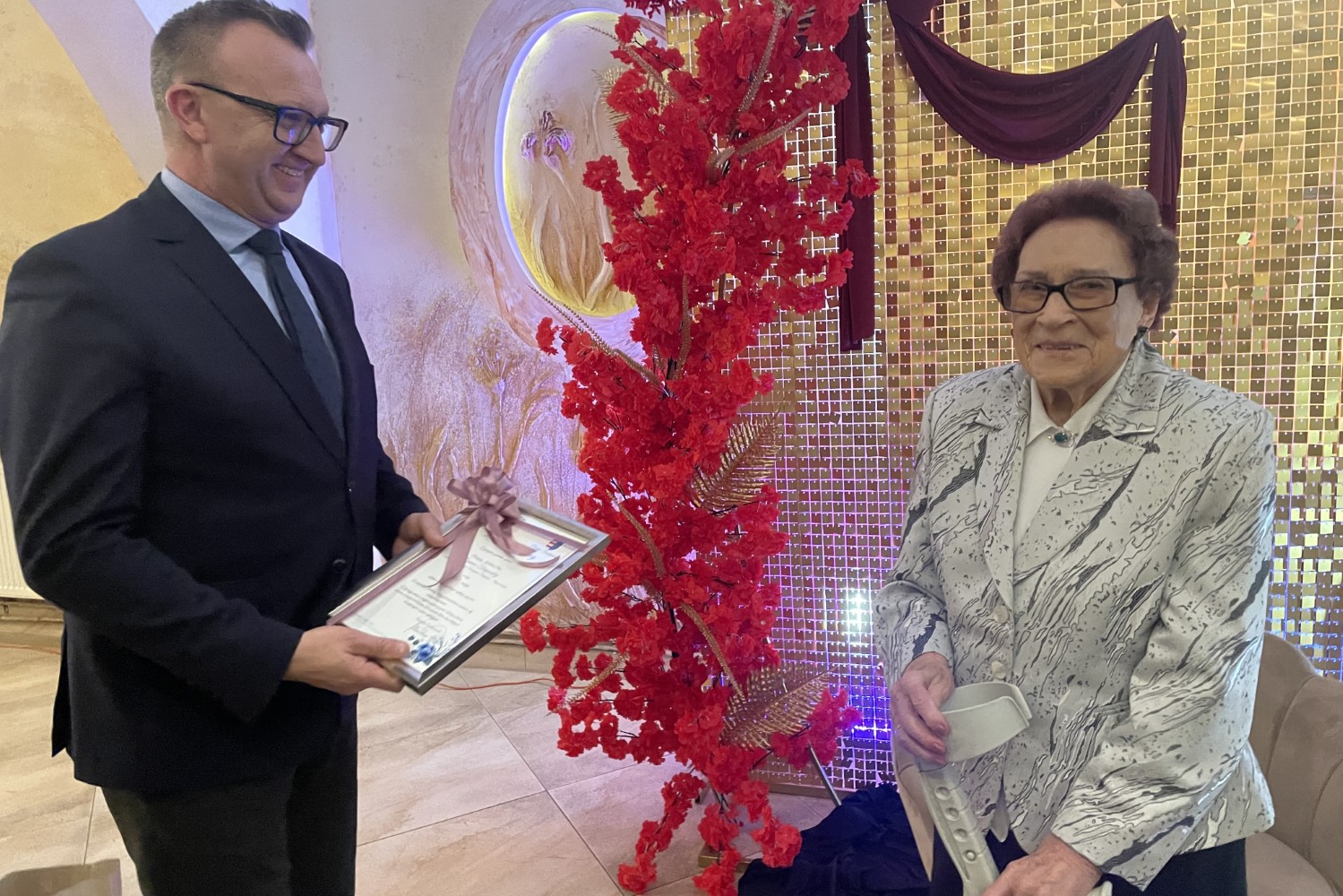 13.02.2026. Sandomierz. Setne urodziny Danuty Targowskiej / Fot. Grażyna Szlęzak - Radio Kielce