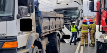 Zderzenie ciężarówek w Sandomierzu