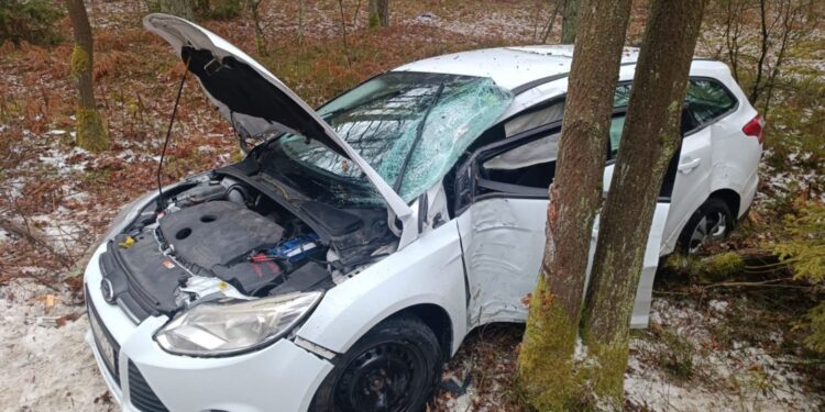 22.02.2026. Pikule w powiecie koneckim. Wypadek / Fot. PSP Końskie