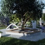 Koncepcja architektoniczno-przestrzenna skweru w Małogoszczu. Wizualizacja / Źródło: Miasto i Gmina Małogoszcz - Facebook, arch. Krzysztof Lipski