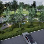 Koncepcja architektoniczno-przestrzenna skweru w Małogoszczu. Wizualizacja / Źródło: Miasto i Gmina Małogoszcz - Facebook, arch. Krzysztof Lipski