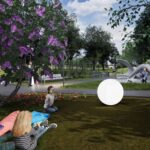 Koncepcja architektoniczno-przestrzenna skweru w Małogoszczu. Wizualizacja / Źródło: Miasto i Gmina Małogoszcz - Facebook, arch. Krzysztof Lipski