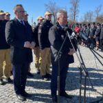 18.03.2026. Sandomierz. Przekazanie nowoczesnego sprzętu ratunkowego, zakupionego w ramach Programu Ochrony Ludności i Obrony Cywilnej, strażakom z OSP z powiatu sandomierskiego / Fot. Grażyna Szlęzak-Wójcik – Radio Kielce