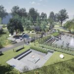 Koncepcja architektoniczno-przestrzenna skweru w Małogoszczu. Wizualizacja / Źródło: Miasto i Gmina Małogoszcz - Facebook, arch. Krzysztof Lipski