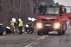 01.03.2026. Niestachów. Wypadek / Źródło: Na Drodze Świętokrzyskie - Facebook