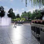 Koncepcja architektoniczno-przestrzenna skweru w Małogoszczu. Wizualizacja / Źródło: Miasto i Gmina Małogoszcz - Facebook, arch. Krzysztof Lipski