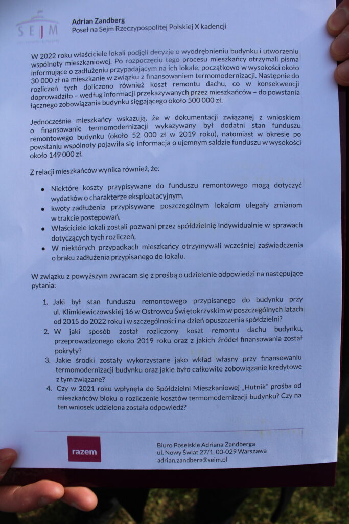 Poseł interweniuje w sprawie mieszkańców spółdzielni - Radio Kielce Poseł interweniuje w sprawie mieszkańców spółdzielni - Radio Kielce