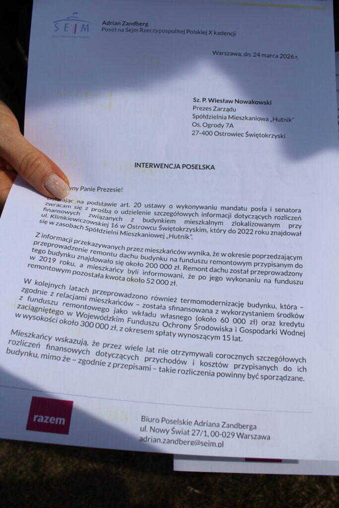 Poseł interweniuje w sprawie mieszkańców spółdzielni - Radio Kielce Poseł interweniuje w sprawie mieszkańców spółdzielni - Radio Kielce