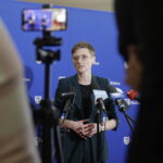 26.03.2026 Kielce. Prezydent Kielc Agata Wojda podczas konferencji prasowej dotyczącej przebudowy Placu Wolności / Fot. Jarosław Kubalski - Radio Kielce