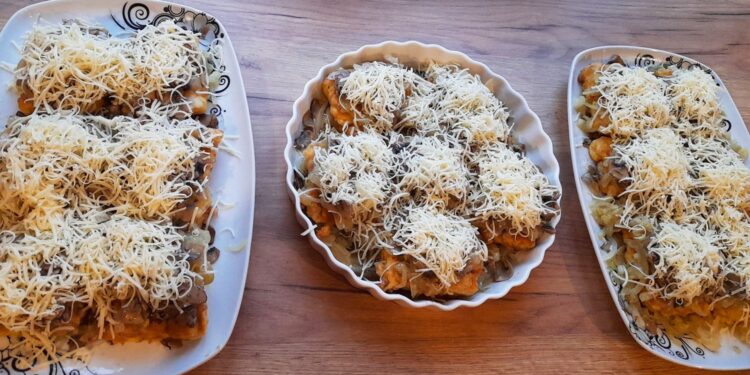 Ryba na pierzynce z maślaków