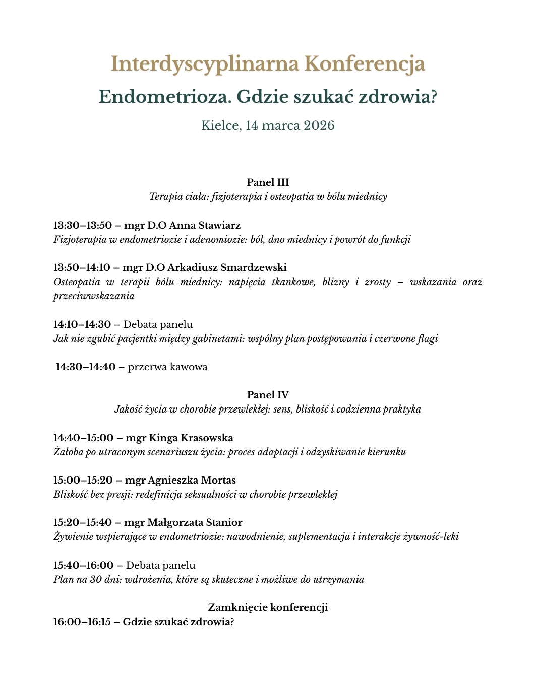 Interdyscyplinarna Konferencja: Endometrioza. Gdzie szukać zdrowia - Radio Kielce