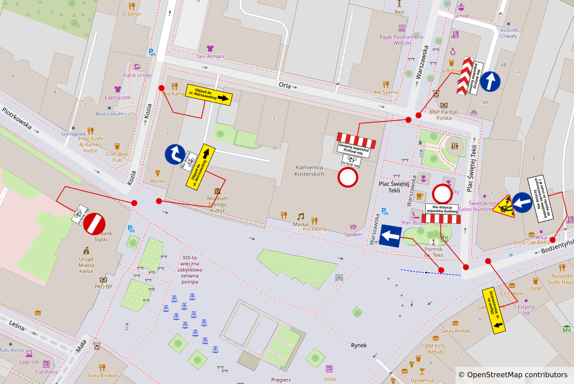 Utrudnienia w ruchu przy kieleckim Rynku