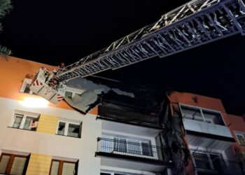 30.04.2026. Kielce. Osiedle Barwinek. Pożar bloku / Fot. Straż Pożarna