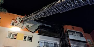 30.04.2026. Kielce. Osiedle Barwinek. Pożar bloku / Fot. Straż Pożarna