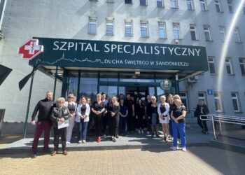 22.04.2026. Sandomierz. Protest szpitali powiatowych / Fot. Grażyna Szlęzak-Wójcik - Radio Kielce