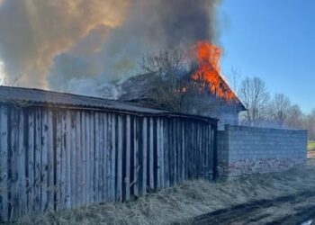 03.04.2026. Chrusty. Pożar / Źródło: straż pożarna
