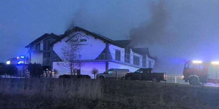 16.04.2026. Krajno Drugie. Pożar / Źródło: PSP Kielce