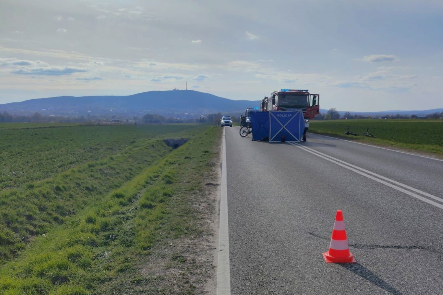 Śmierć rowerzysty na drodze