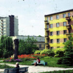 Kielce. Ulica Zagórska. 1986 rok. Skwer przy ulicy Zagórskiej, który powstał na terenie rzeźni miejskiej / źródło: fotopolska.eu