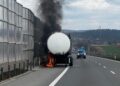 10.04.2026. Pożar ciężarówki na trasie S7 między węzłami Kielce Południe i Tokarnia / Fot. policja