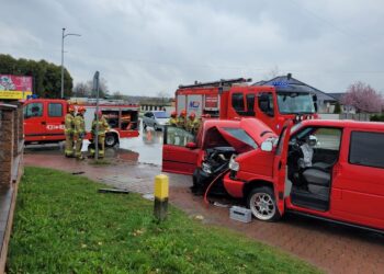 20.04.2026. Końskie. Wypadek / Źródło: PSP Końskie