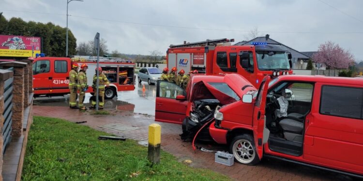 20.04.2026. Końskie. Wypadek / Źródło: PSP Końskie