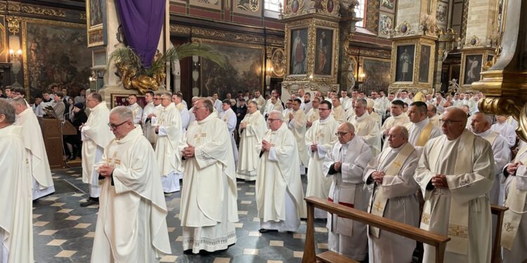 02.04.2026. Sandomierz. Wielki Czwartek. Msza Krzyżma / Fot. Grażyna Szlęzak-Wójcik - Radio Kielce