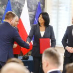 01.04.2026. Skarżysko-Kamienna. MESKO. Podpisanie umowy inwestycyjnej z programu NAREW między Polską Grupą Zbrojeniową a skarżyskim Mesko / Fot. Wiktor Taszłow - Radio Kielce