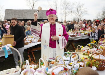 04.04.2026. Tokarnia. Poświęcenie pokarmów w Muzeum Wsi Kieleckiej / Fot. Wiktor Taszłow - Radio Kielce