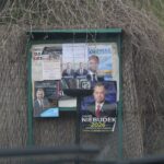 24.04.2026. Pińczów. Banery kandydatów na burmistrza / Fot. Marta Gajda-Kruk - Radio Kielce