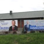 24.04.2026. Pińczów. Banery kandydatów na burmistrza / Fot. Marta Gajda-Kruk - Radio Kielce