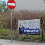 24.04.2026. Pińczów. Banery kandydatów na burmistrza / Fot. Marta Gajda-Kruk - Radio Kielce