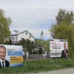 24.04.2026. Pińczów. Banery kandydatów na burmistrza / Fot. Marta Gajda-Kruk - Radio Kielce