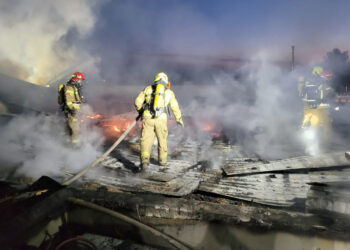 30.04.2026. Sandomierz. Pożar hotelu przy ulicy Lwowskiej / Fot. PSP Sandomierz