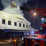 30.04.2026. Sandomierz. Pożar hotelu przy ulicy Lwowskiej / Fot. PSP Sandomierz