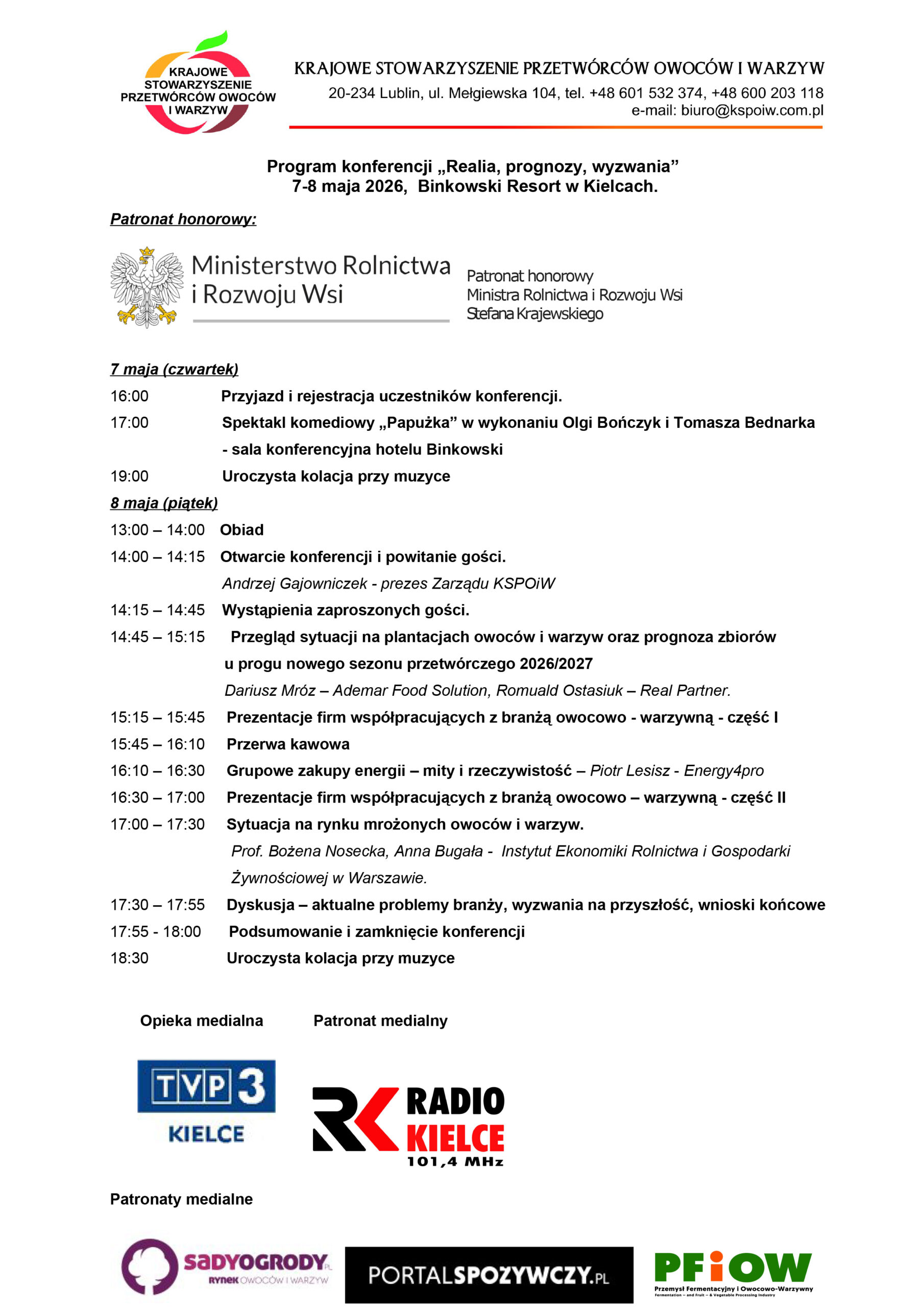 Konferencja „Realia, prognozy, wyzwania” - Radio Kielce