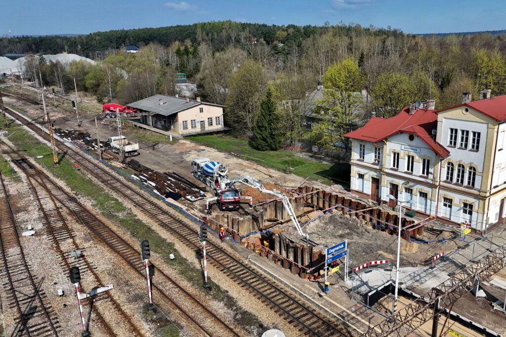Modernizacja stacji Zagnańsk. / Źródło: PKP Polskie Linie Kolejowe S.A.