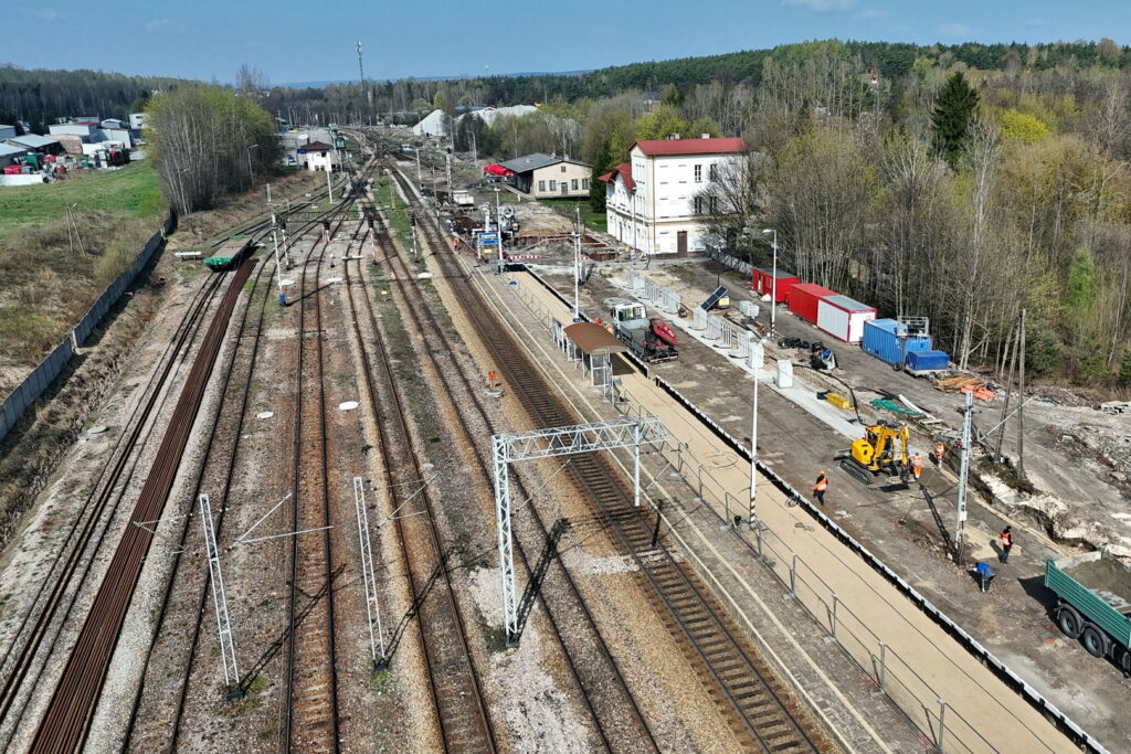 Modernizacja stacji Zagnańsk. / Źródło: PKP Polskie Linie Kolejowe S.A.