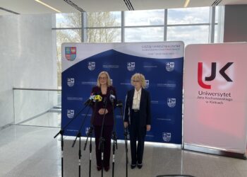 Władze województwa inwestują w uczelnie - Radio Kielce 16.04.2026. Kielce. UJK. Konferencja prasowa/ Fot. Daniel Lenart - Radio Kielce