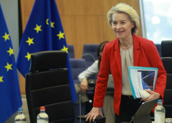 Belgia. Bruksela. Przewodnicząca Komisji Europejskiej Ursula von der Leyen / Fot. PAP/EPA - Olivier Hoslet