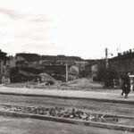 Kielce. Ulica Piotrkowska. Lata 1967-1969. Ulica Piotrkowska widziana z budowanej wówczas Alei IX Wieków / źródło: fotopolska.eu; zdjęcie z kolekcji Ewy Żymańczyk