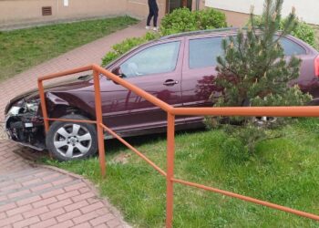 Starszy mężczyzna staranował ogrodzenie